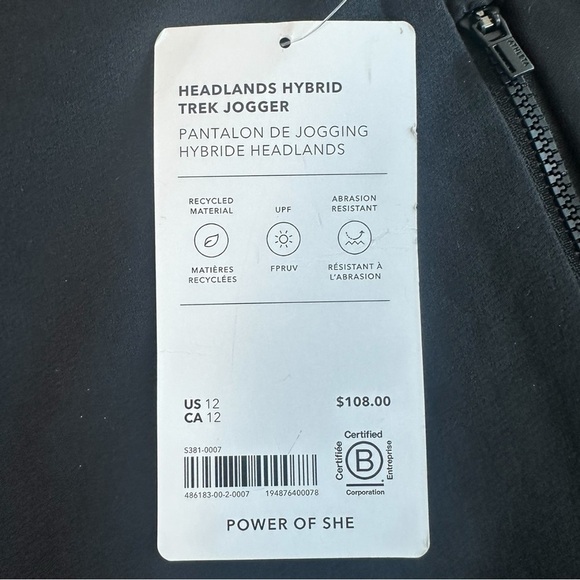 Athleta Women's Headlands Hybrid Trek Jogger Size 12 NWT black - Picture 9 of 12
